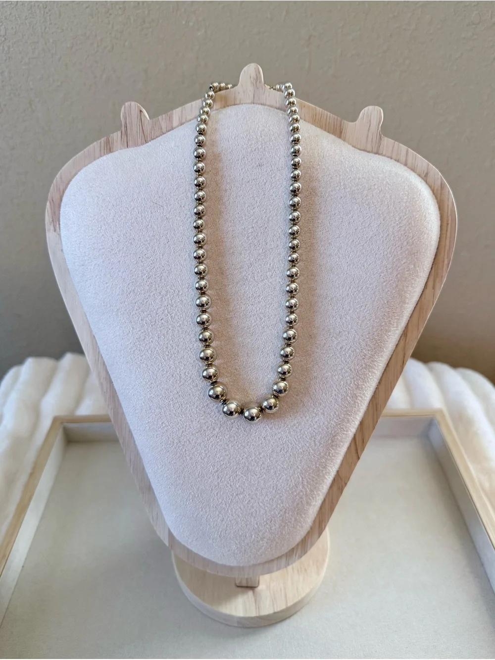 Tiffany & Co. Polished Sterling Silver Graduated Bead Necklace